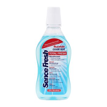 SENCE FRESH FLUORIDE COOLMINT burnos skalavimo skystis, 500 ml