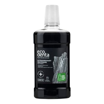 ECODENTA balinamasis burnos skalavimo skystis su juodąja anglimi, 500 ml