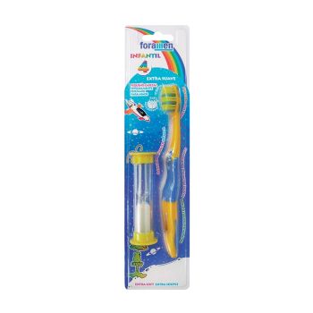 FORAMEN EXTRA SOFT dantų šepetėlis ir laikrodis