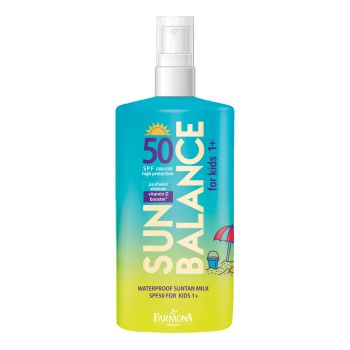 SUN BALANCE FOR KIDS1+ SPF50 vandeniui atsparus įdegio pienelis, 150 ml