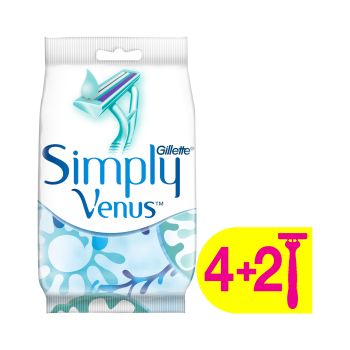 GILLETTE SIMPLY VENUS vienkartiniai skustuvai (4 + 2 vnt.)