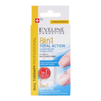EVELINE 8 IN 1 TOTAL ACTION nagų kondicionierius, 12 ml
