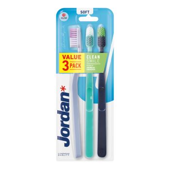 JORDAN CLEAN SMILE SOFT dantų šepetėlis 2 + 1