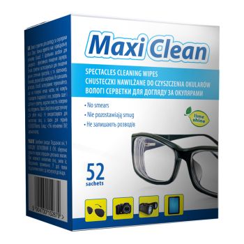 MAXI CLEAN drėgnos servetėlės akinių lęšiams valyti (52 vnt.)