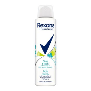 REXONA BLUE POPPY & APPLE purškiamas moterų dezodorantas, 150 ml