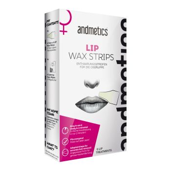 ANDMETICS viršutinės lūpos depiliacinės vaško juostelės (8 vnt.)