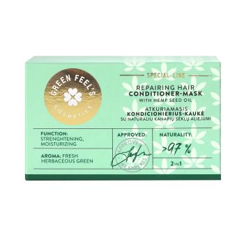 GREEN FEEL'S atkuriamasis kondicionierius - kaukė su kanapių sėklų aliejumi, 200 ml
