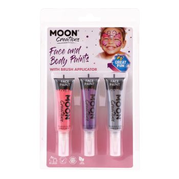MOON CREATIONS veido ir kūno dažai (3 x 15 ml)