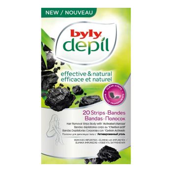BYLY EFFECTIVE & NATURAL kūno depiliacinės juostelės (20 vnt.)