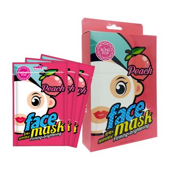 BLING POP PEACH FIRMING + BRIGHTENING veido kaukės (10 vnt.)