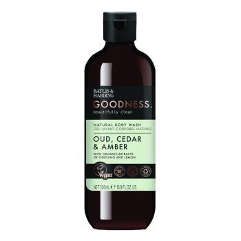 BAYLIS & HARDING GOODNESS OUD, CEDAR & AMBER kūno prausiklis, 500 ml