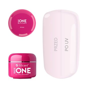 SILCARE BASE ONE UV GEL BUILDER PINK nagų priauginimo gelis, 5 g
