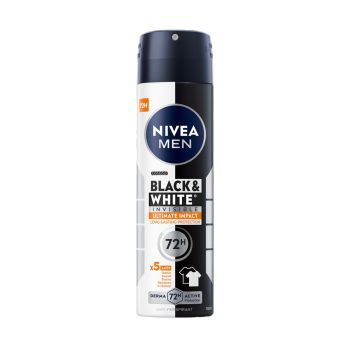 NIVEA MEN BLACK & WHITE INVISIBLE ULTIMATE IMPACT purškiamasis dezodorantas, 150 ml