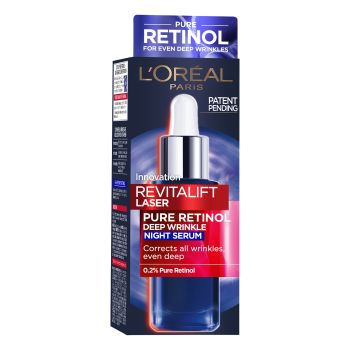 L'OREAL REVITALIFT LASER PURE RETINOL DEEP WRINKLE naktinis veido serumas, 30 ml