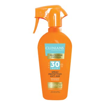 CLINIANS SPF 30 ANTI AGE purškiamasis apsauginis kūno pienelis nuo saulės, 250 ml