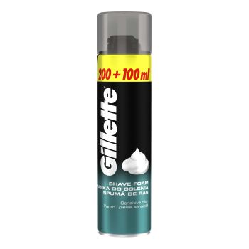 GILLETTE SENSITIVE SKIN skutimosi putos, 200 + 100 ml