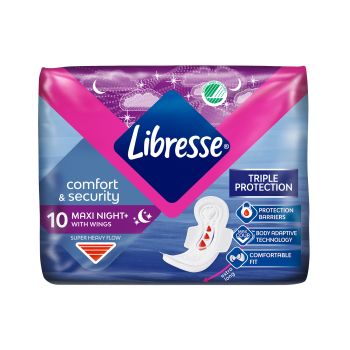 LIBRESSE MAXI GOODNIGHT higieniniai paketai (10 vnt.)