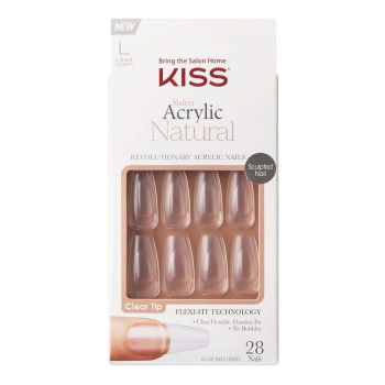 KISS SALON ACRYLIC NATURAL priklijuojami nagai (28 vnt.)