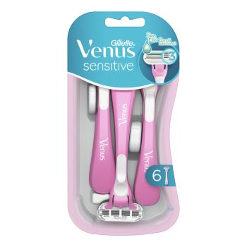 GILLETTE VENUS SENSITIVE vienkartiniai skustuvai, 6 vnt.