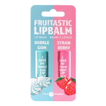 2K FRUITASTIC BUBBLE GUM & STRAWBERRY lūpų balzamas (2 x 4,2 g)