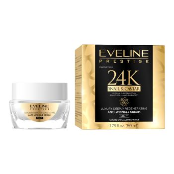 EVELINE PRESTIGE 24K SNAIL & CAVIAR naktinis veido kremas, 50 ml