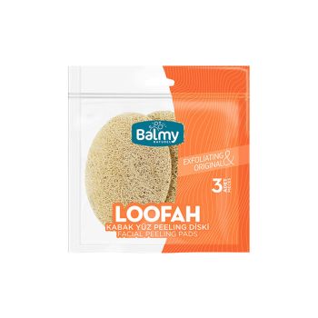 BALMY NATUREL LOOFAH šveičiamieji veido padeliai (3 vnt.)