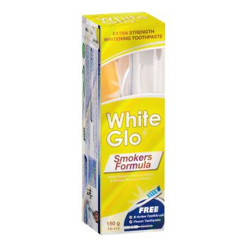 WHITE GLO SMOKERS FORMULA dantų pasta, 150 g