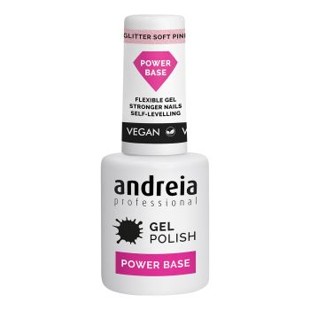 ANDREIA GLITTER SOFT PINK nagų lako bazė, 10,5 ml