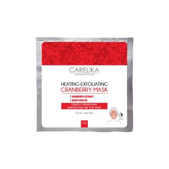 CARELIKA HEATING-EXFOLIATING CRANBERRY veido kaukė, 15 g