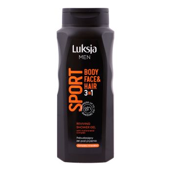LUKSJA MEN SPORT kūno, veido ir plaukų dušo želė, 500 ml