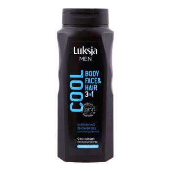 LUKSJA MEN COOL kūno, veido ir plaukų dušo želė, 500 ml