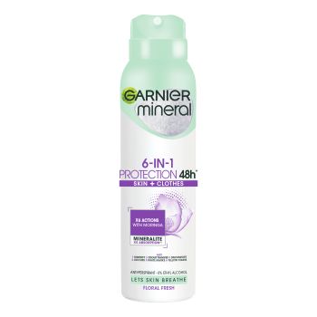 GARNIER MINERAL 6-IN-1 PROTECTION 48H purškiamas dezodorantas, 150 ml