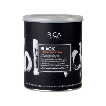 RICA BLACK LIPOSOLUBLE kūno depiliacinis vaškas, 800 ml
