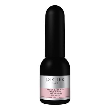 DIDIER LAB FIBER BASE GEL MILKY PINK stiklo pluošto pagrindas, 10 ml