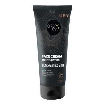 ORGANIC SHOP MULTIFUNCTION BLACKWOOD & MINT vyrų veido kremas, 75 ml