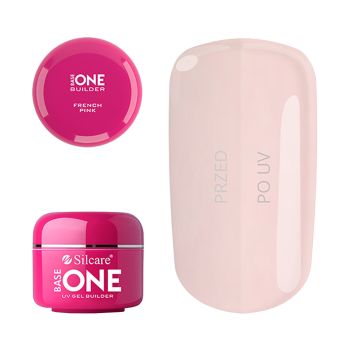 SILCARE BASE ONE BUILDER FRENCH PINK gelis nagams priauginti, 15 g