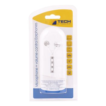 TECH BY TRAVEL BLUE laidinės ausinės su mikrofonu ir garsumo valdymu