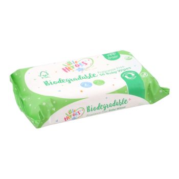 LITTLE HEROES BIODEGRADABLE drėgnos vaikų servetėlės (56 vnt.)