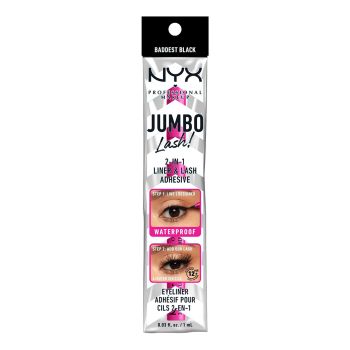 NYX PROFESSIONAL MAKEUP JUMBO LASH! akių kontūro skystis su plunksnele ir klijai