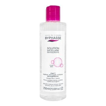 BYPHASSE SOLUTION CLEAR SKIN 4 IN 1 micelinis vanduo, 250 ml