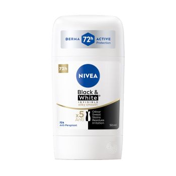 NIVEA BLACK & WHITE INVISIBLE pieštukinis moterų dezodorantas antiperspirantas, 50 ml