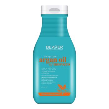 BEAVER BEAUTY ARGAN OIL & KERATIN REPAIRING plaukų šampūnas, 350 ml