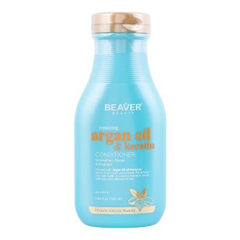 BEAVER BEAUTY REPAIRING ARGAN OIL & KERATIN plaukų kondicionierius, 350 ml