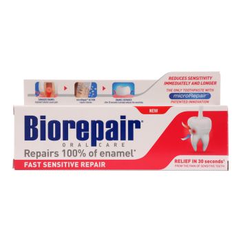BIOREPAIR FAST SENSITIVE REPAIR dantų pasta, 75 ml