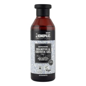 KONOPKA'S MEN REFRESHING 2 IN 1 plaukų šampūnas ir dušo želė, 280 ml