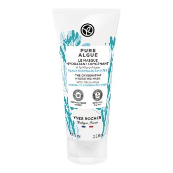 YVES ROCHER PURE ALGUE THE OXYGENATING HYDRATING veido kaukė, 75 ml