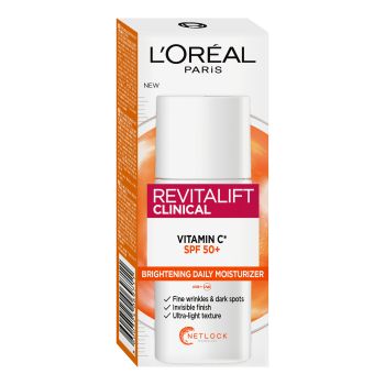L'OREAL REVITALIFT CLINICAL VITAMIN C SPF50+ veido drėkiklis, 50 ml
