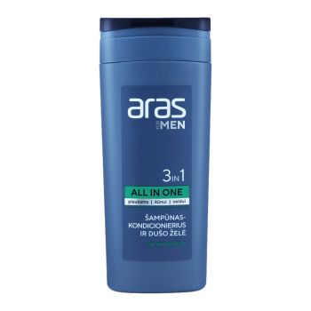 ARAS FOR MEN 3 IN 1 ALL IN ONE šampūnas, kondicionierius ir dušo želė, 250 ml