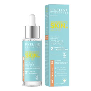 EVELINE PERFECT SKIN ACNE 10% naktinė veido priežiūros priemonė, 30 ml