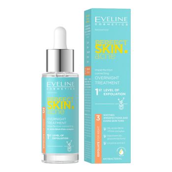 EVELINE PERFECT SKIN ACNE 5% naktinė veido priežiūros priemonė, 30 ml